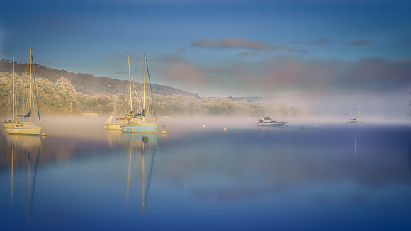 Yachts in the Morning Mist