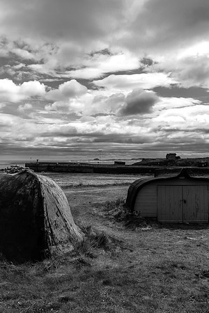 Fisherman's huts on Holy Island