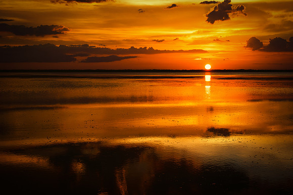Golden sunset over Lake Kissimmee (Florida)