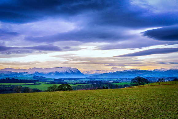 Lake district fells and Cockermouth