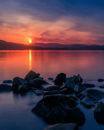 Sunset at Miller Ground on Windermere